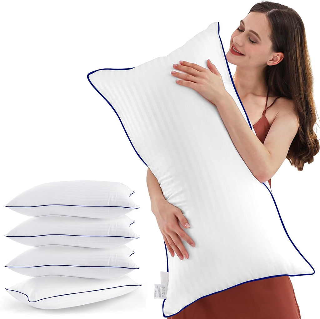 SEMZSOM King Size Bed Pillows - Set of 4 Luxury Hotel-Quality Soft Down Alternative for All Sleepers