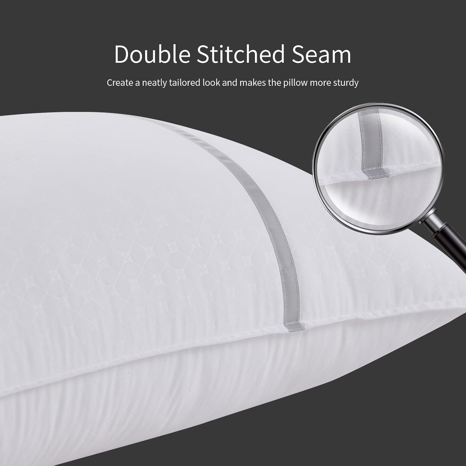 Regine Switzerland Queen Size Bed Pillows - Set of 4 Medium Firm Cooling Pillows for Side & Back Sleepers, 20 x 28 Inches