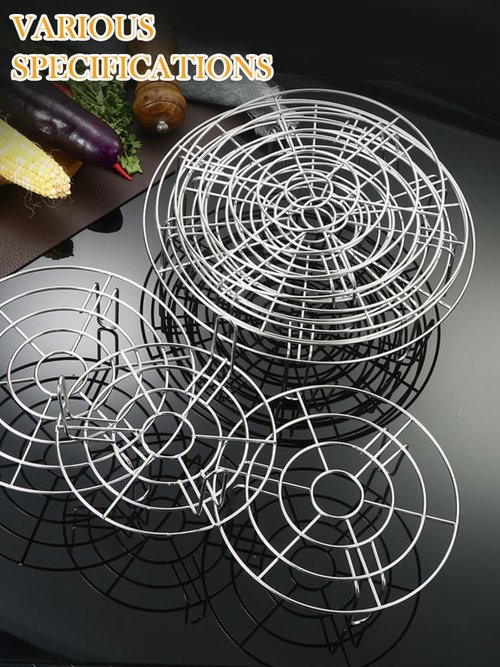 Turbokey Cooling Rack Set of 2 Dia 6.3" Round Steamer Rack Stainless Steel Cross Wire Barbecue Carbon Baking Net Grill Pan Grate for Instant Pot/Pressure Cooker/Oven (Height 1.8"&2.8",6.3"/16cm)