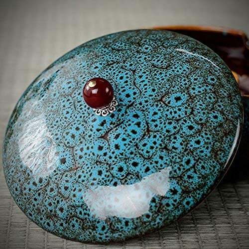5.7-Inch Ceramic Ashtray with Lid - Windproof Desktop Ash Holder