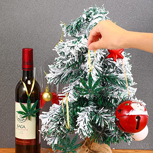 Roowest 24 Pieces Christmas Leaf Ornaments Happy Holidaze Plant Decorations