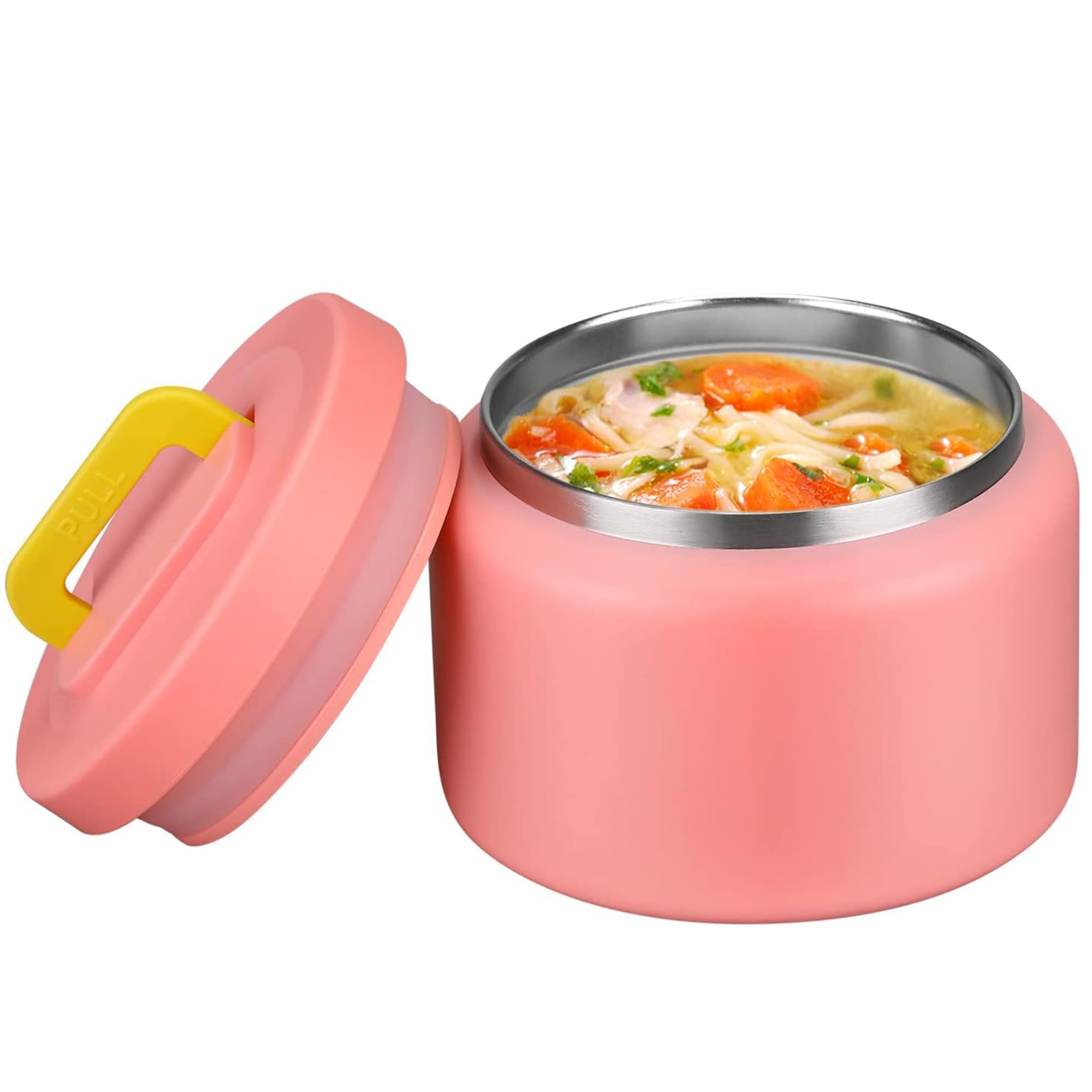 MAISON HUIS 8oz Soup Thermo Wide Mouth Vacuum Insulated Thermo Food Jar, Leak Proof Stainless Steel Thermo for Hot&Cold Food Kids Food Lunch Soup Container for School Travel (Pink)