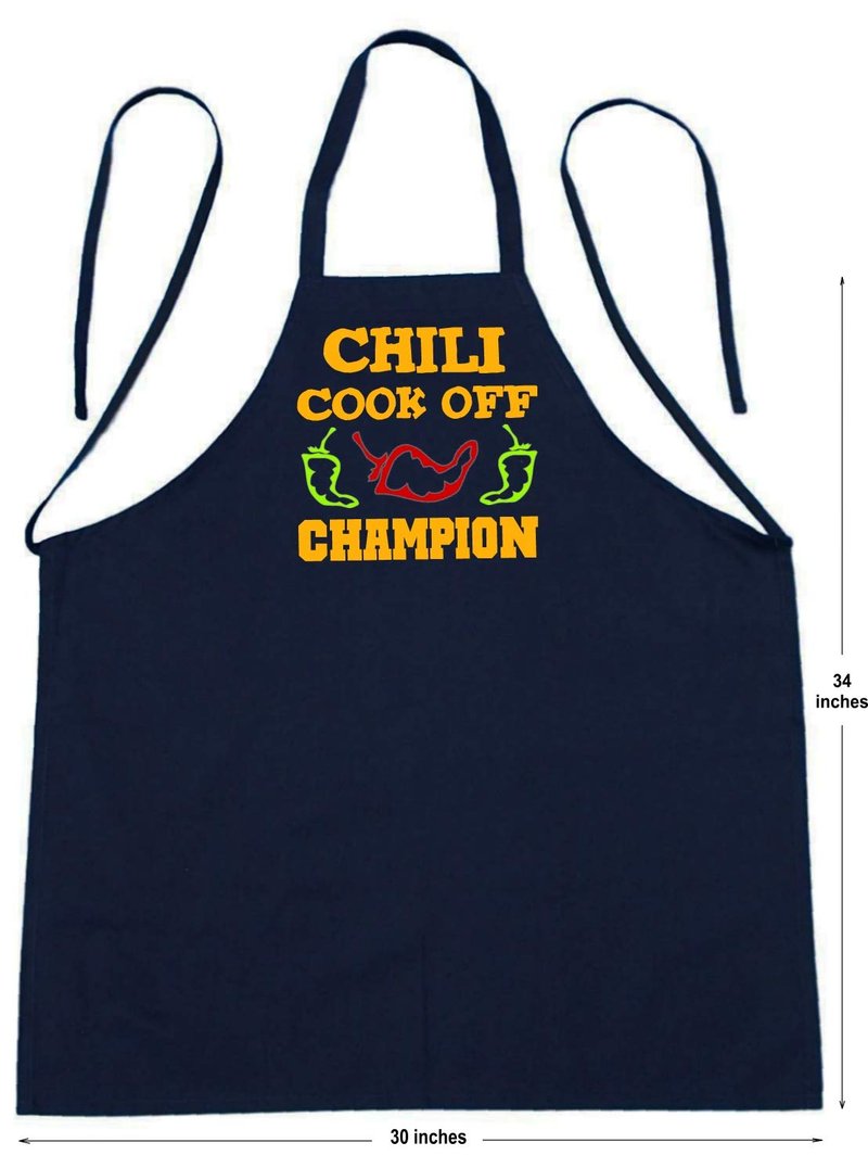 Chili Cook Off Champion Black Apron, Chili Contest Apron, Chili Competition Prize, Cook Off Trophy