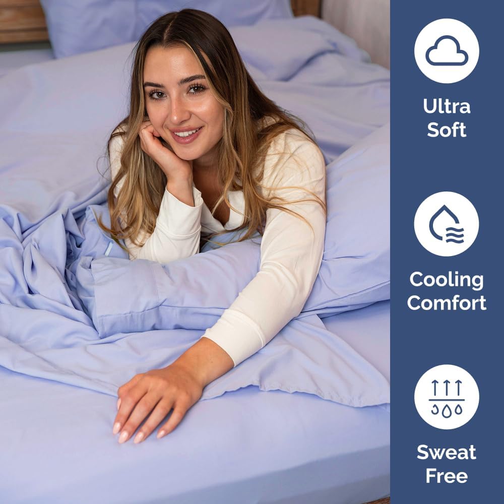Skiennix Extra Deep King Sheet Set - 6 Piece Breathable Cooling Bedding - Soft Wrinkle-Free Lavender