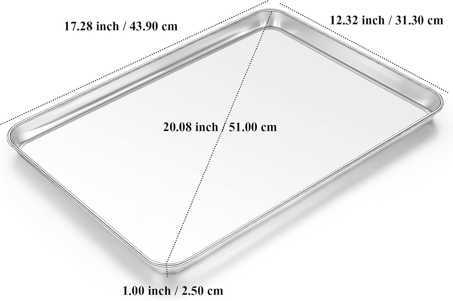 Yododo Baking Sheet Set - Stainless Steel Cookie Sheets with Cooling Racks | Heavy Duty & Easy Clean - 17½ Inch