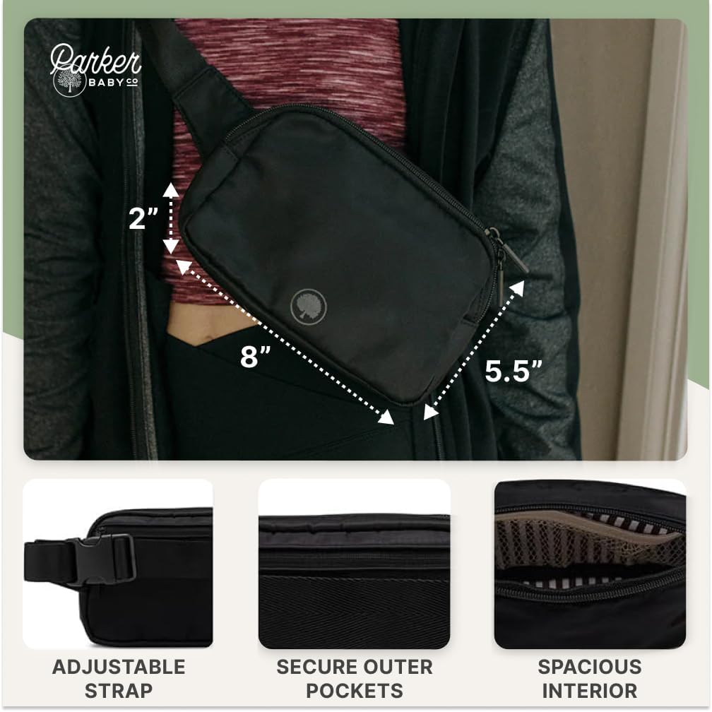 Parker Baby Diaper Belt Bag - Stylish Portable Fanny Pack for Moms | Black Birch Design