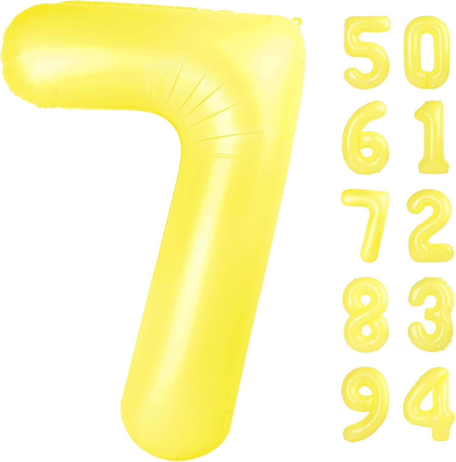 Yellow 7 Balloon | 40-Inch Number Balloon for 7th Birthday Decorations - Perfect for Girls & Women