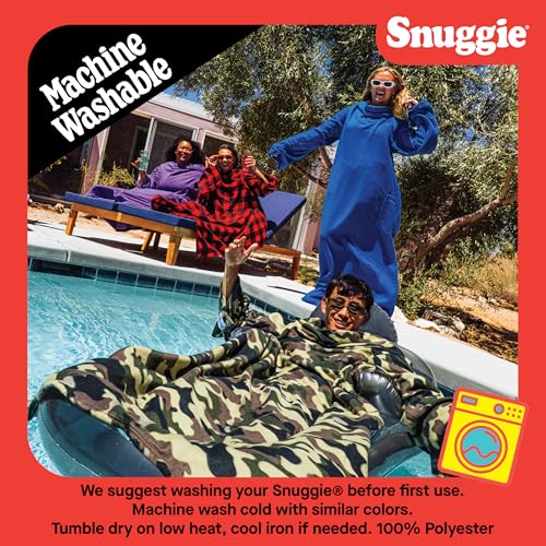 Oversized Wearable Blanket with Sleeves and Pockets - Soft Fleece Throw