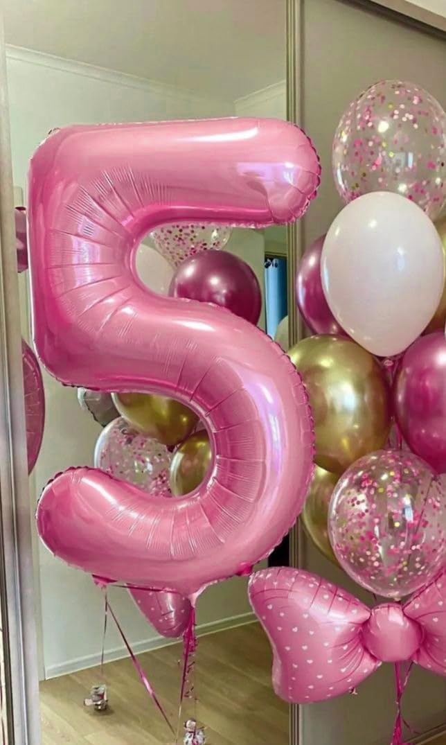Pearlescent Pink Number Balloon | 40-Inch 0 Balloon for Birthday Decorations & Party Supplies