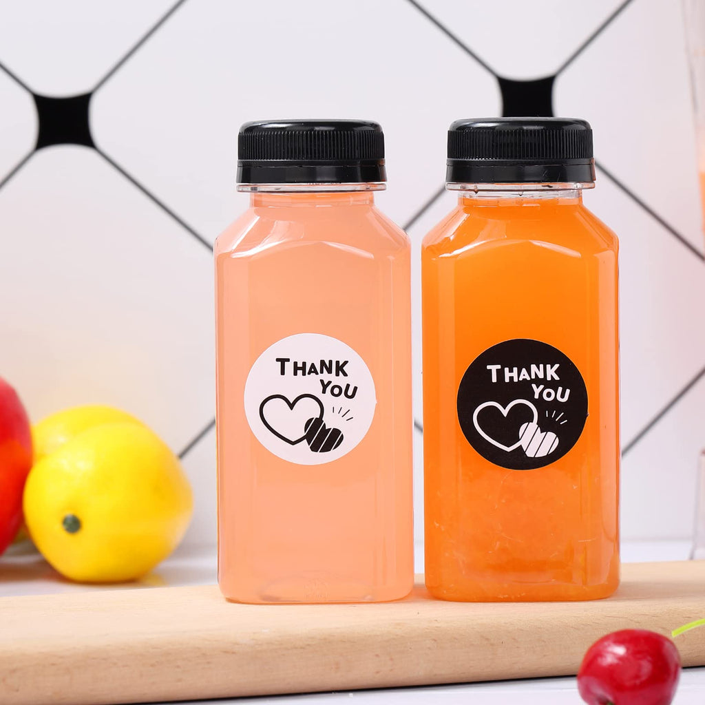 Fhxtcygj 24 Pack 8oz Empty PET Plastic Juice Bottles with Leak-Proof Caps Lids, Reusable Clear Water Bottle Food Grade Bulk Beverage Containers for Juicing Smoothie Milk and Other Beverages