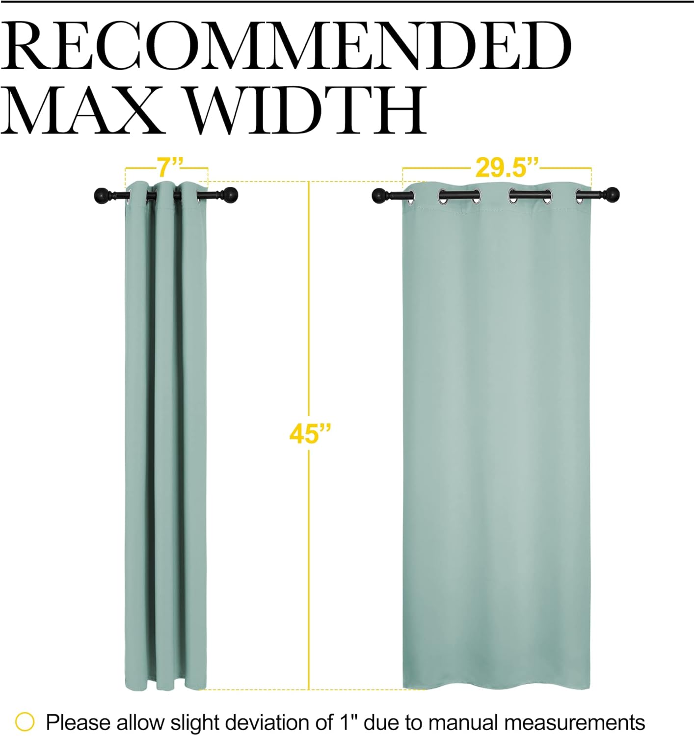 NICETOWN Aqua Blue Thermal Insulated Blackout Curtains - Room Darkening Drapes, Set of 2 (34x45 inches)