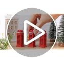 Set of 3 Miniature Red London Telephone Booths - Christmas Village Decor