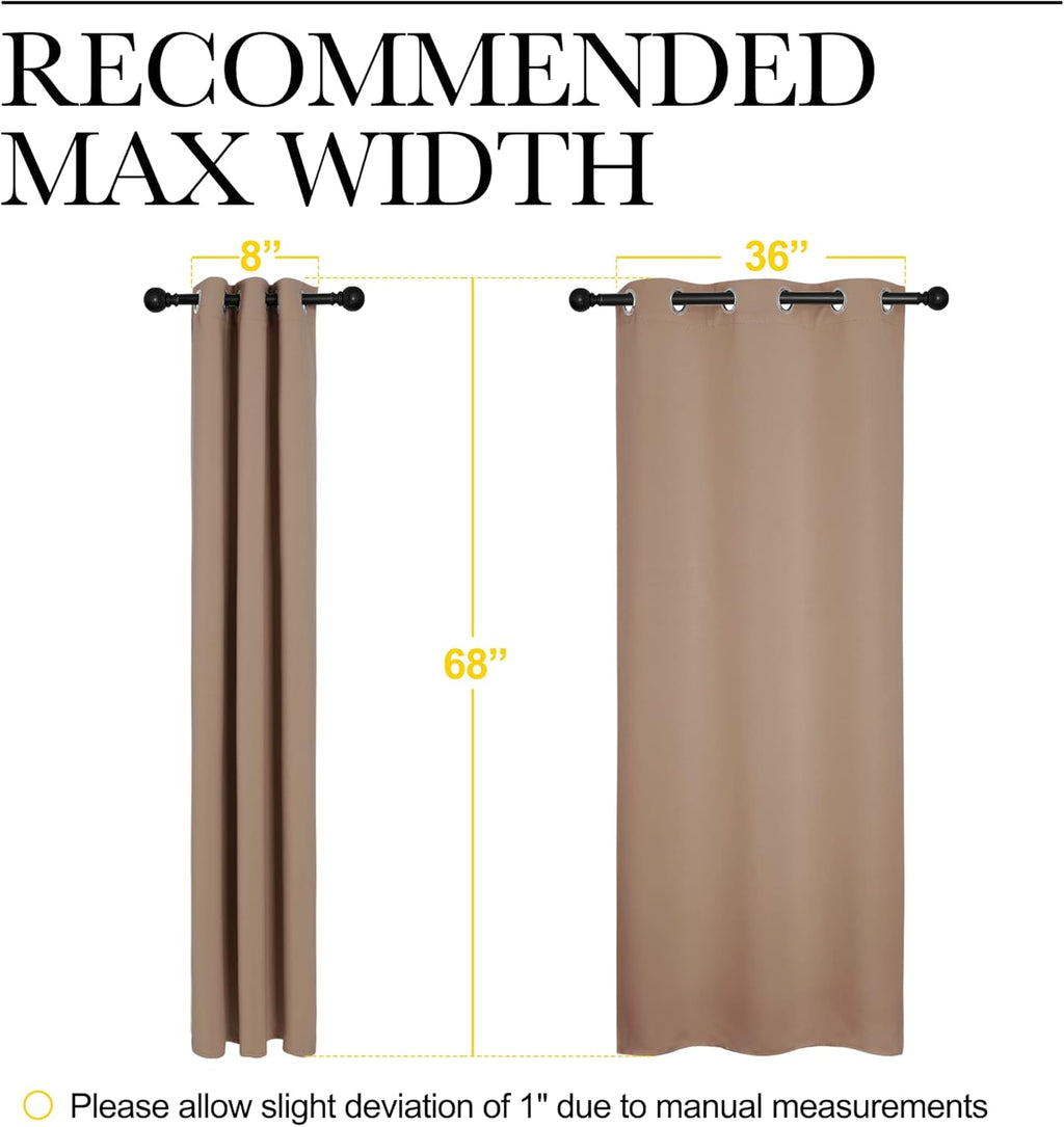 NICETOWN Blackout Curtains - Thermal Insulated Grommet Drapes for Small Windows | Set of 2, 42x68 Inch, Cappuccino