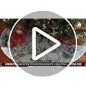 36-Inch Christmas Tree Skirt with Snowman & Reindeer Pattern, Rope Ties