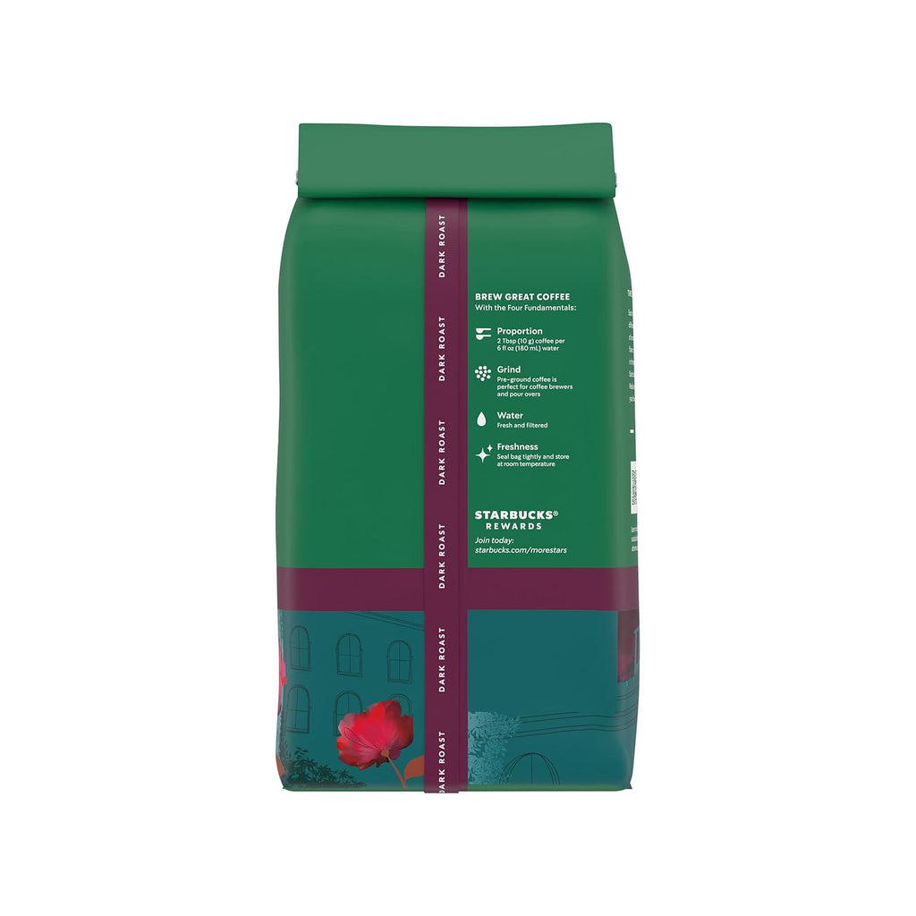 Starbucks Ground Coffee - Decaf Caffè Verona, Dark Roast for Hot or Iced Coffee | Six 12 oz Bags