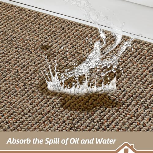 Non-Slip Kitchen Rug 20"x32" - Absorbent Machine Washable Floor Mat (Taupe)