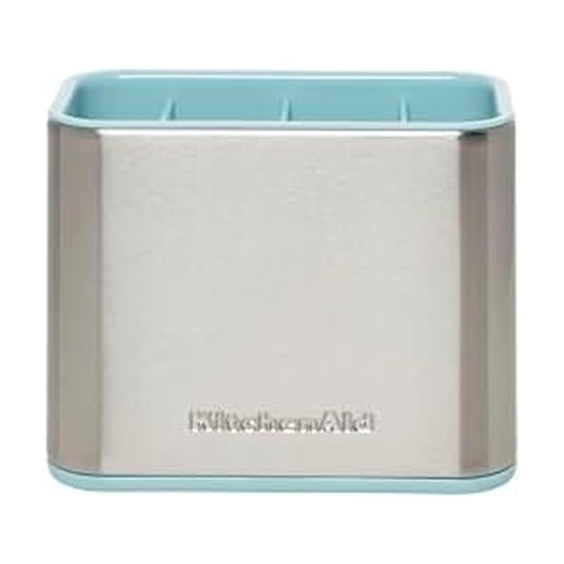 KitchenAid Multi Compartment Sink Brush and Sponge Caddy with Perforation for Quick Air Drying, 3.25 x 4.78 x 6.25 Inch, Mineral Water