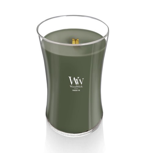 WoodWick Large Hourglass Candle Fraser Fir - Premium Soy Blend Wax Pluswick Innovation Wood Wick Made in USA