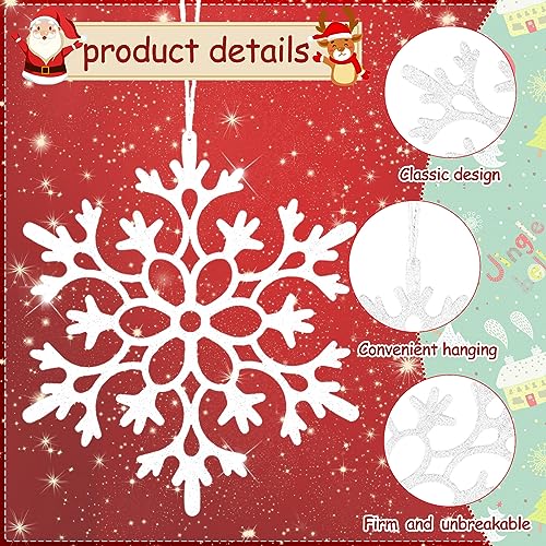 Romantic Style 24-Pack 12 Inch White Snowflake Christmas Ornaments