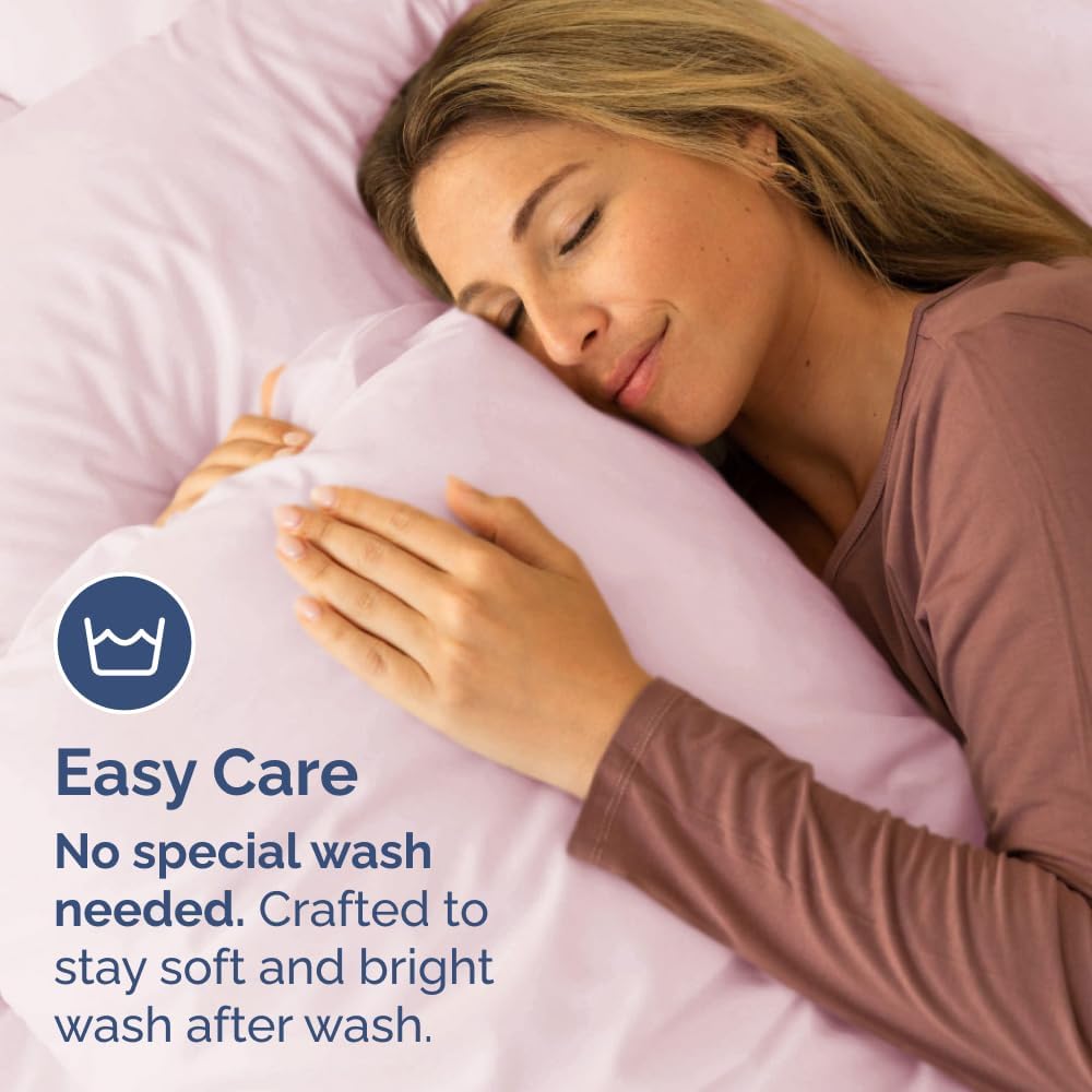 Skiennix Queen Pillow Cases Set of 4 - Ultra Soft Hotel Quality - Cozy, Wrinkle-Free & Fade Resistant - Lavender Pink
