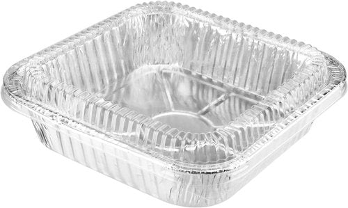 Aluminum Foil Pans - 40 Pack 7.8" x 7.8" Disposable Containers with Clear Lids for Cooking & Baking