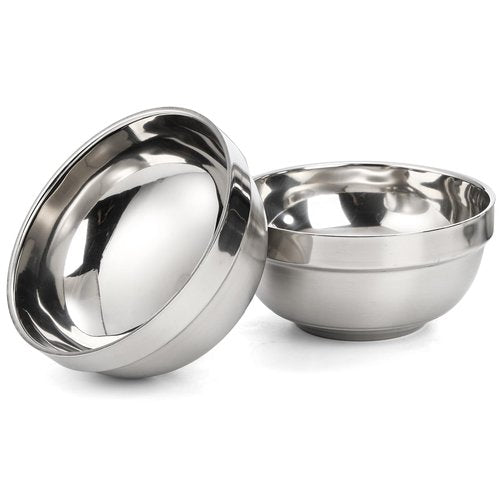 yarlung 10 Pack Stainless Steel Bowls 5 Inch Snacks Bowl, 15 Oz Soup Bowl Lightweight Salad Bowls Double-walled Metal Serving Dishes for Sauces, Rice, Noodle, Ice Cream