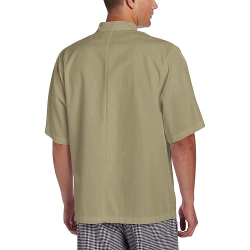 Chef Code 2-Pack Men's Short Sleeve Unisex Classic Chef Coat (Khaki, X-Large)