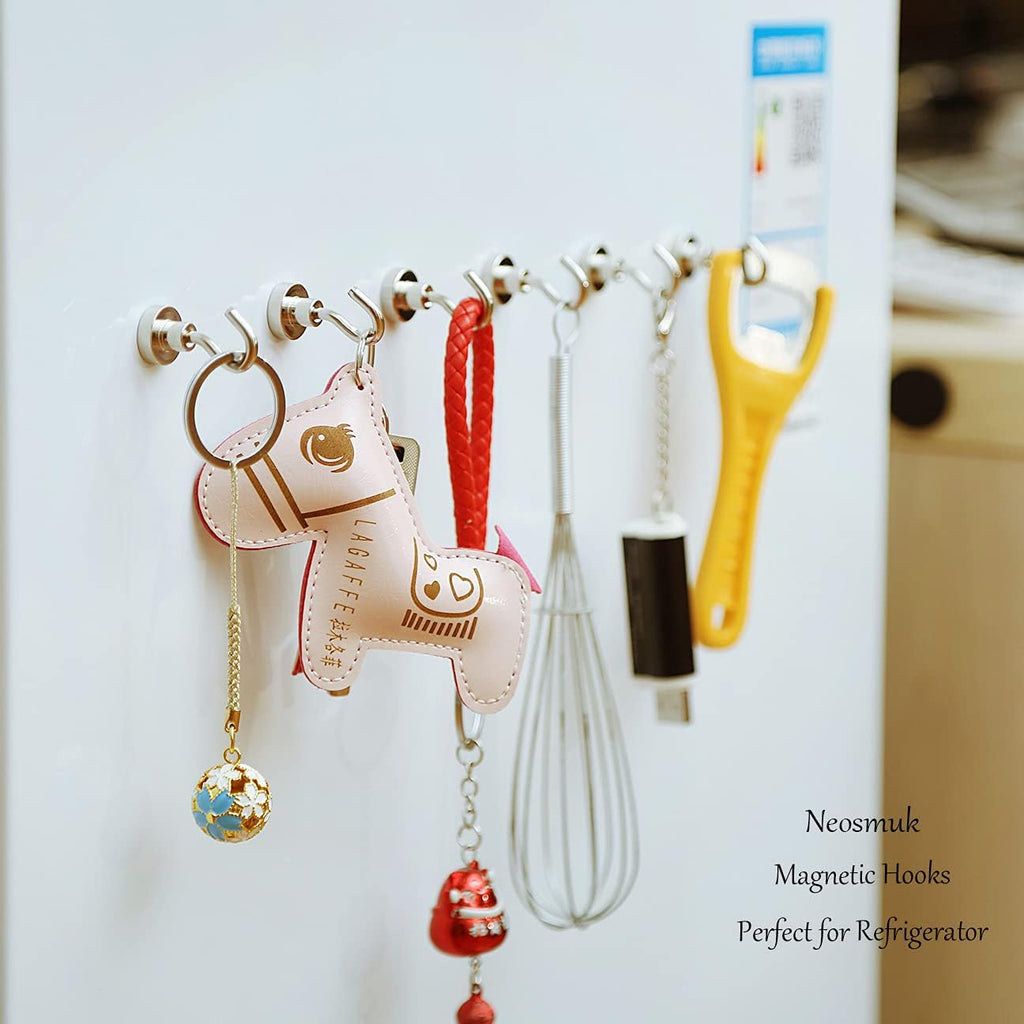 Neosmuk Magnetic Hooks - Heavy Duty 30lb+ Magnetic Hooks for Cruise Cabins, Refrigerators & Grills | Essential Travel Must-Have
