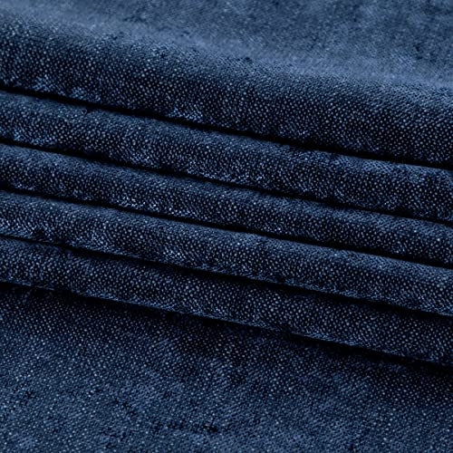 AMBERIS Soft Chenille Bed Runner - Dark Blue Modern Decorative Bed Scarf