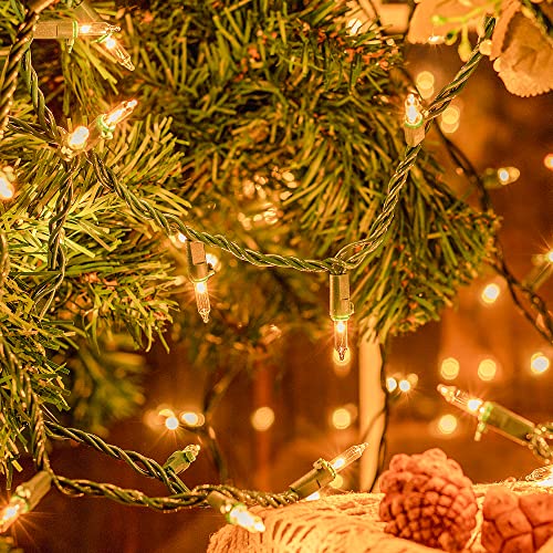Mimigogo 13FT 50 Count Christmas String Lights with Green Wire, Connectable