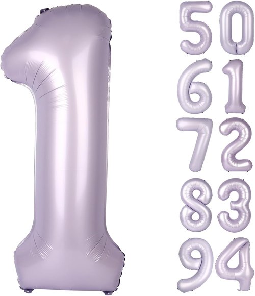 1st Birthday Decorations | 40-Inch Lilac Number 1 Balloon - Giant Lavender Balloon for Girls