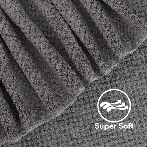 HOMEXCEL 8-Piece Bath Towel Set, Soft Absorbent Grey Towels