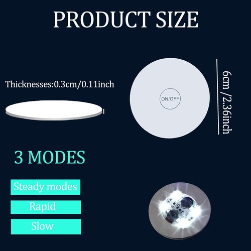 20Pcs LED Coaster Round Flash Cup Mat Sticker Lights for Wine Liquor Bottle, Drinks Party, Bar Party (White)