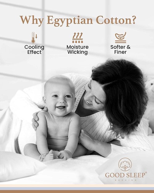 1000 TC Egyptian Cotton Pillowcases by [Brand Name] - Set of 4 Silky Soft Hotel-Quality Covers