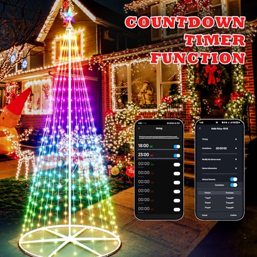 Yakmax 7.5FT Multicolor Smart LED Cone Christmas Tree with Music & App Control