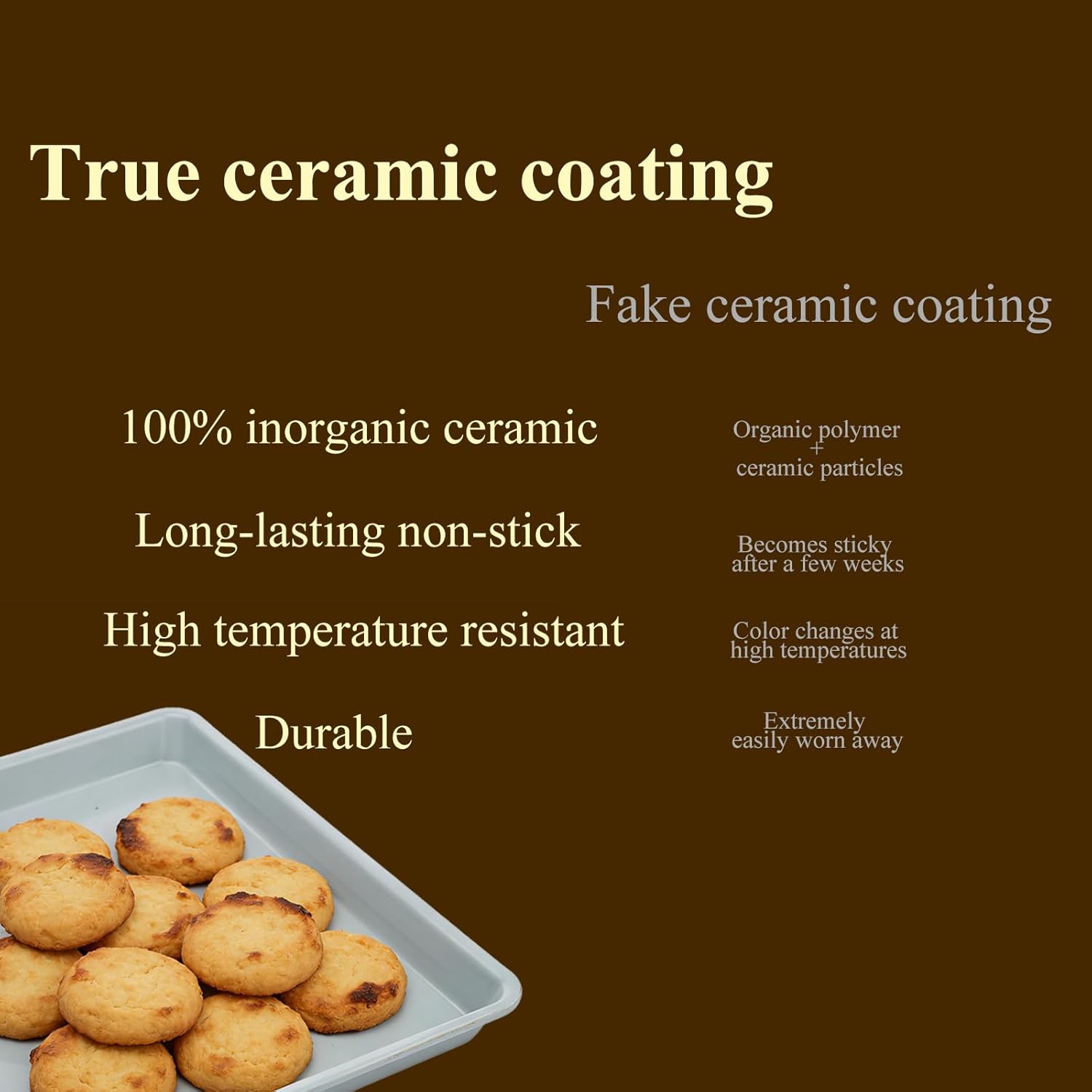 Skiennix Ceramic Baking Sheet - Non-Stick & Non-Toxic Oven Tray | 14x9 Inch, 2.2mm Thick Aluminum
