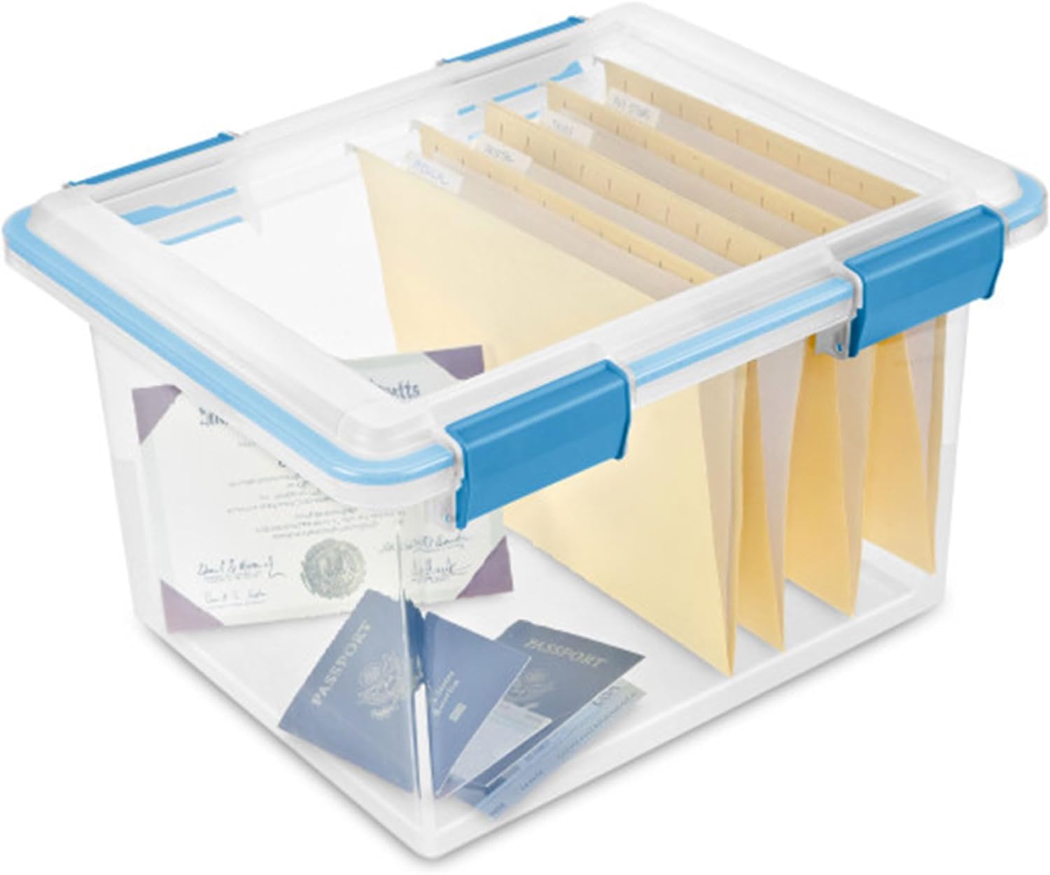 Sterilite 4-Pack Gasket Box | Weather-Resistant 32 Quart Storage Bins with Latching Lids - Heavy-Duty Organizers for Home and Office