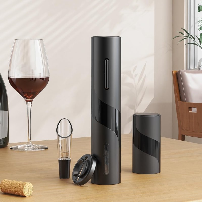 SIGBOT Electric Wine Opener,Battery Operated Wine Bottle Openers with Foil Cutter, Aerator& Electric Vacuum Stopper(4in1).One-click Button Corkscrew Remover, Great for Wine Lovers,Perfect Wine Gift.
