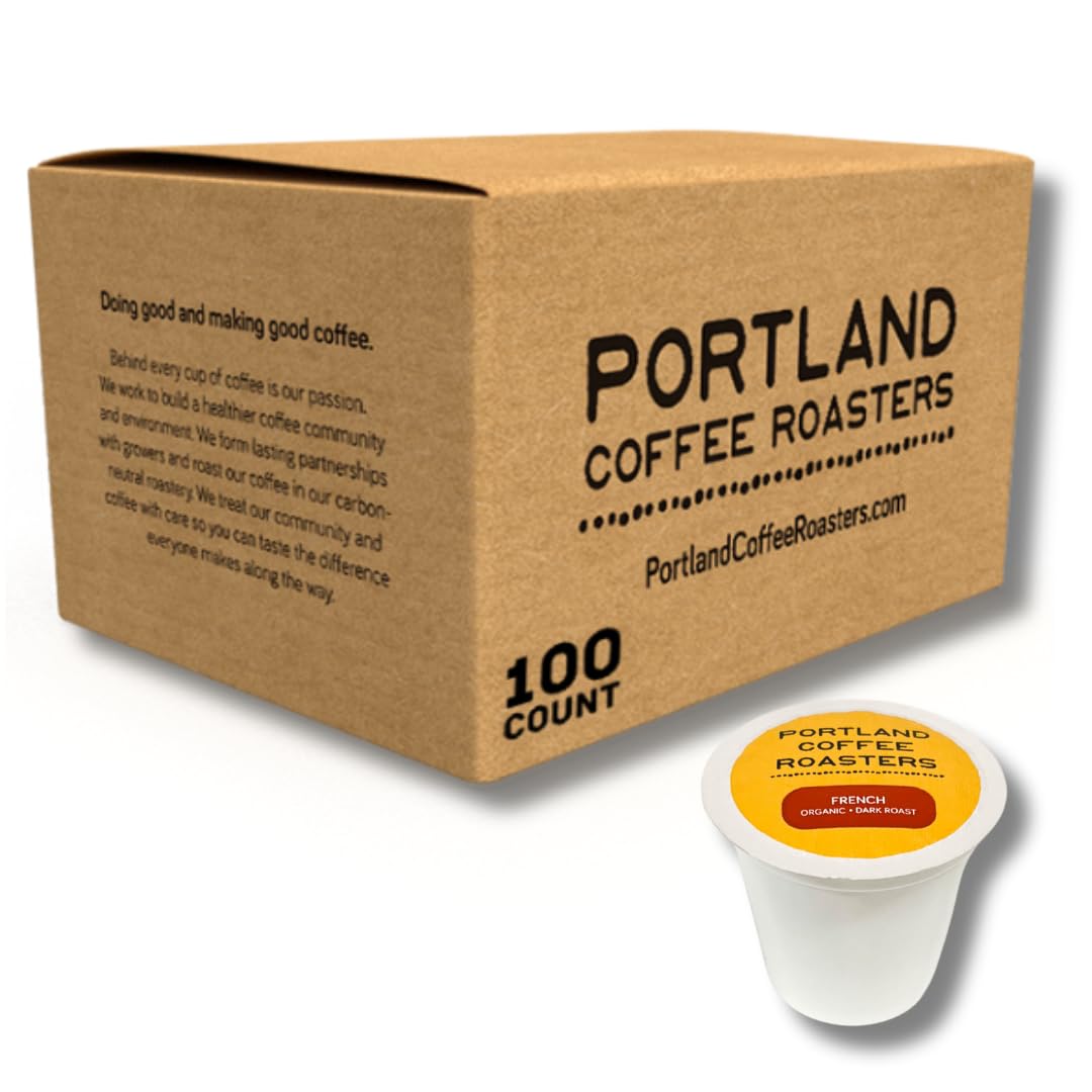 Portland Coffee Roasters, Dark Roast Single-Serve Pods, Organic French Roast, 100 Count