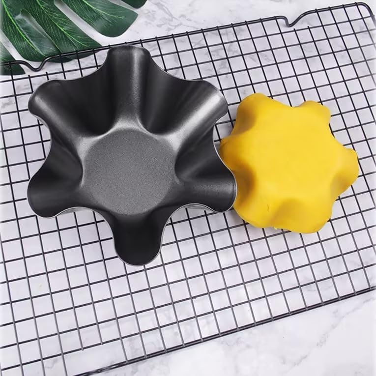 Skiennix Non-Stick Baking Bowls - 2 Pcs Tortilla Bowl Maker | Carbon Steel Dinnerware Set in Black