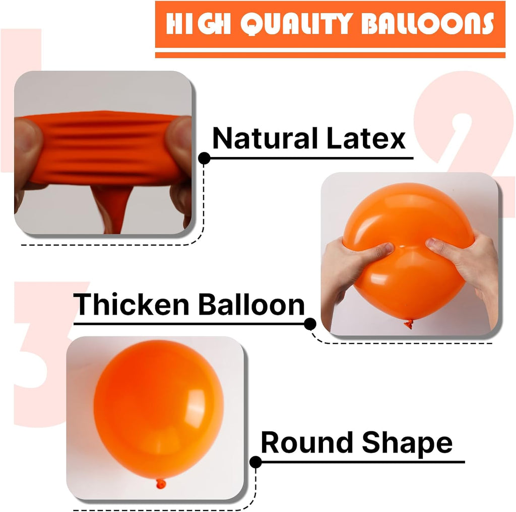 PartyWoo Orange Balloons - 100pcs 5-Inch Latex Helium Balloons for Birthday & Baby Shower Decor