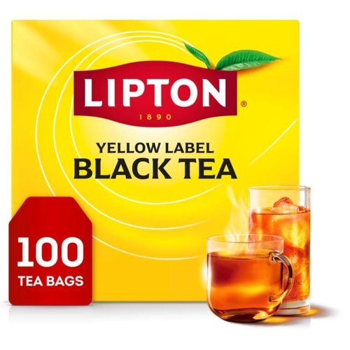 Lipton Black Tea Bags - High Caffeine Hot or Iced Tea | 100 Count for Energizing Brews