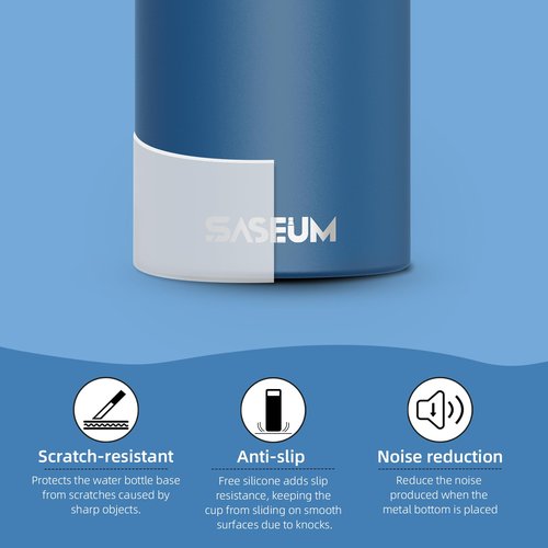SASEUM Kids Sport Water Bottle 12oz Stainless Steel Double Wall Vacuum Thermal Mug with Leak Proof Spout Lids, Wide Mouth Metal Insulated Water Jug for Gym and Travel（Navy）