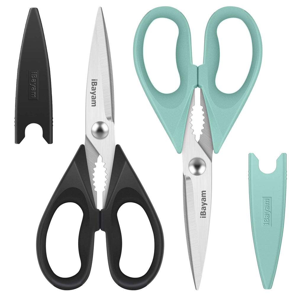 iBayam All Purpose Kitchen Shears Heavy Duty - Stainless Steel Kitchen Shears With Protective Sheath, Soft Grip Handle, Food & Meat Scissors, Home, Kitchen, Dining Utility Gadgets/Essentials/Utensils