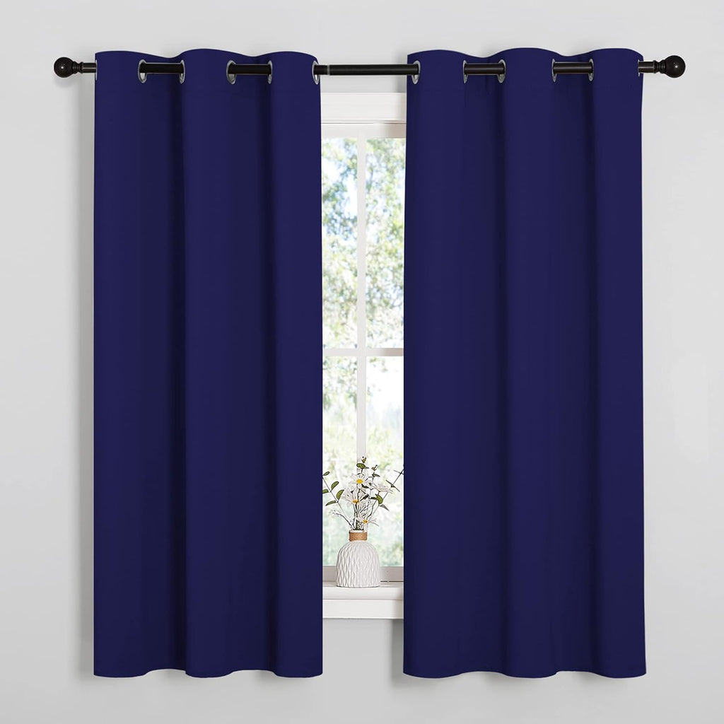 NICETOWN Blackout Curtain Panels - Energy Saving Thermal Insulated Grommet Drapes | Royal Blue, 34" x 54" (1 Pair)