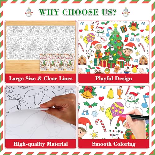 Giant Christmas Coloring Tablecloth - Disposable Holiday Kids Party Banner - 72x30, Variation of THIS listing