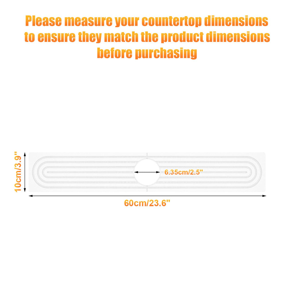 Kitchen Sink Faucet Mat, Super Absorbent Diatomaceous Earth kitchen Sink Mat Prevents Water Pooling in Sinks, Sink Splash Guard for Kitchen Bathroom Keeps Counrtops Dry (White)