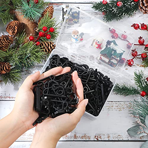 200-Piece Outdoor Christmas Light Clips, Weatherproof Gutter Hooks for Strings