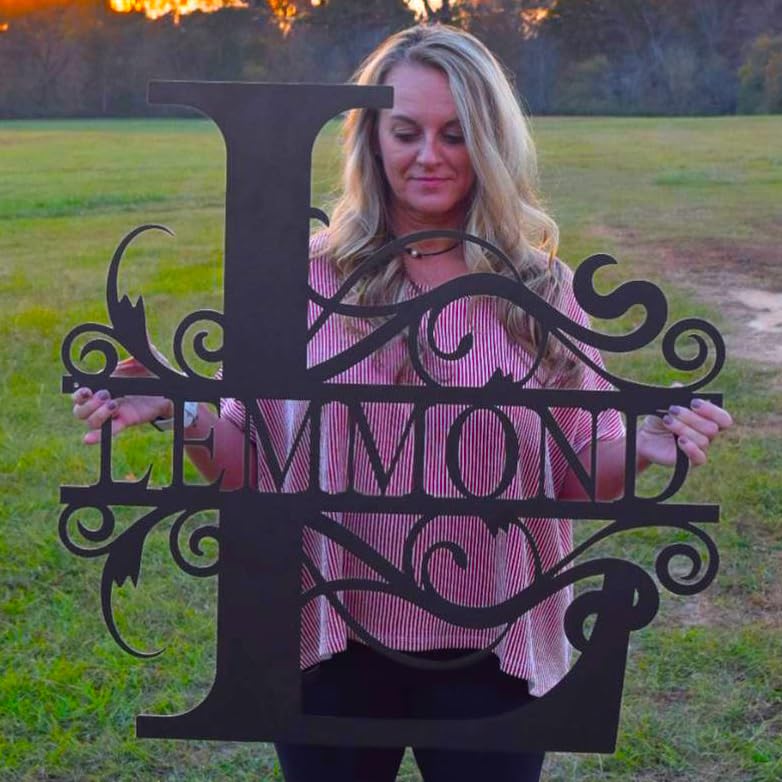 Custom Metal Monogram Wall Art - Personalized Name Sign for Home Decor