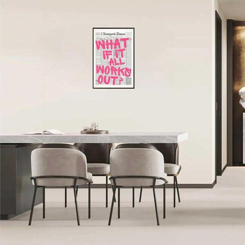 Drimiler Retro Pink Font Poster - Positive Affirming Quote Canvas Wall Art | 24x36in Framed Minimalist Decor